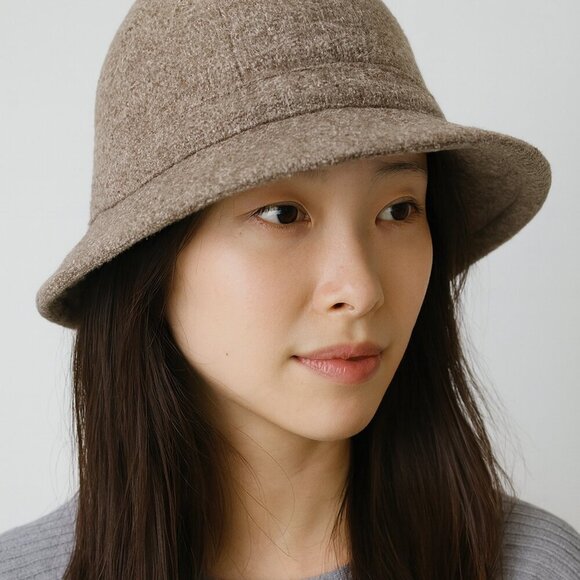 Vintage Studio Donegal Brown Wool Bucket / Bowler Hat - Picture 1 of 8